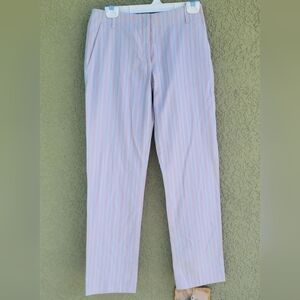 NWT Club Monaco Matie Grey Coral Stripe Cropped Pants
